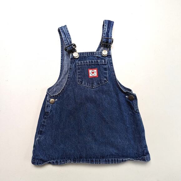 Vintage Liberty Dress Girls Size 24m Denim Overalls Skirtall - Picture 1 of 4